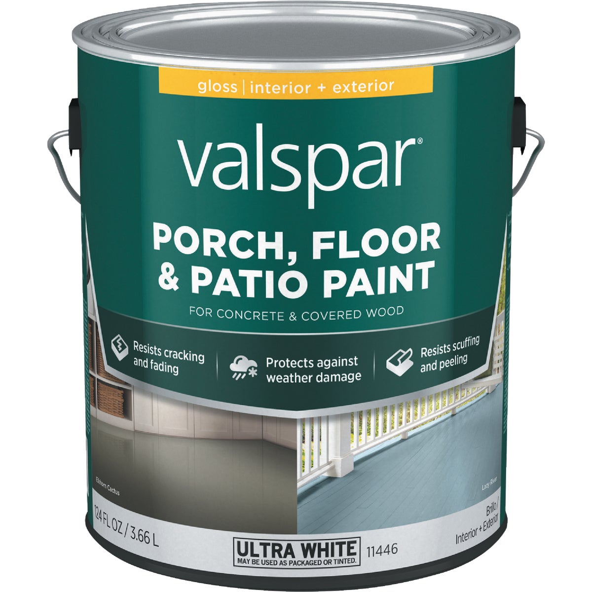 Valspar Ultra White Gloss Latex Porch, Floor & Patio Paint, 1 Gal.