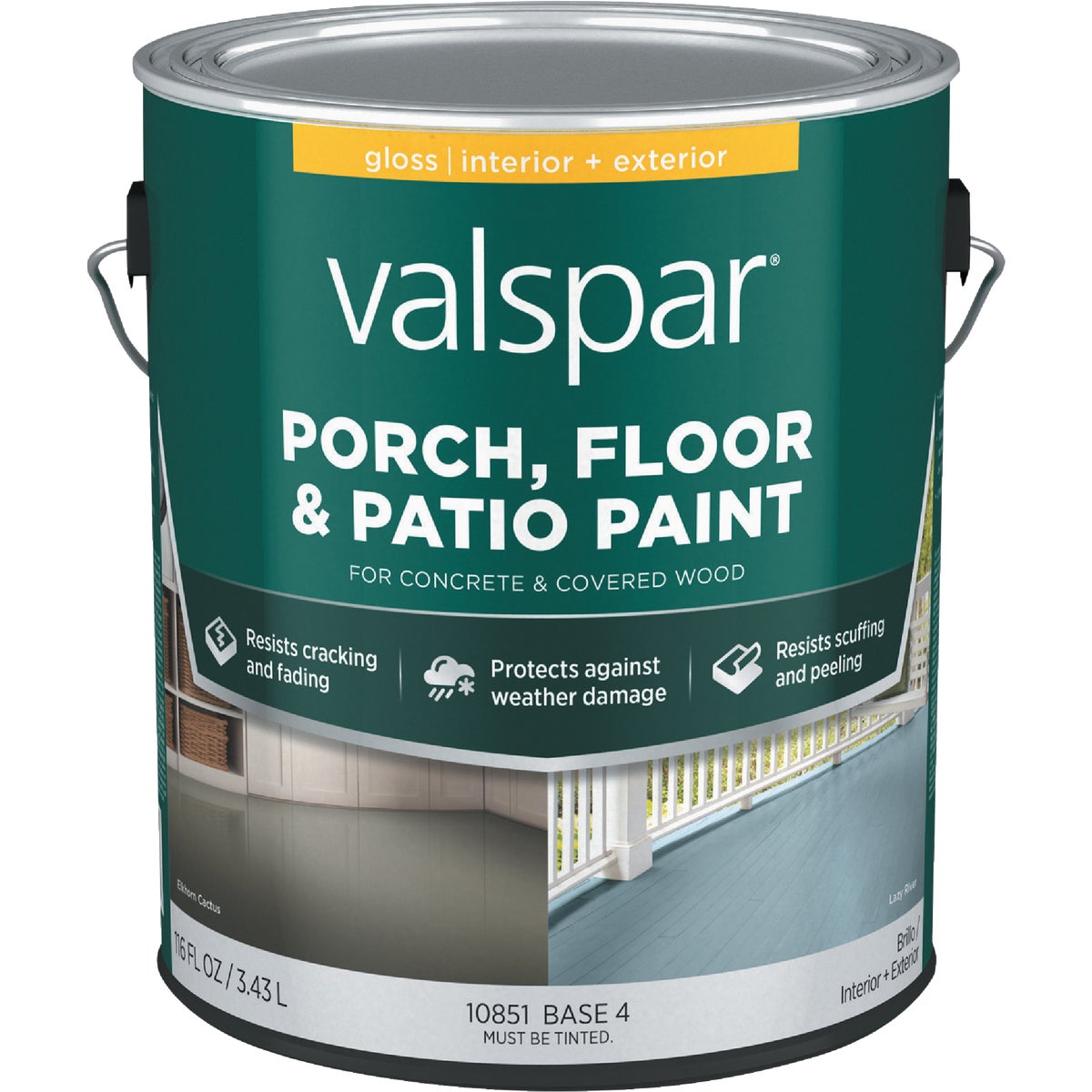 Valspar Base 4 Gloss Latex Porch, Floor & Patio Paint, 1 Gal.