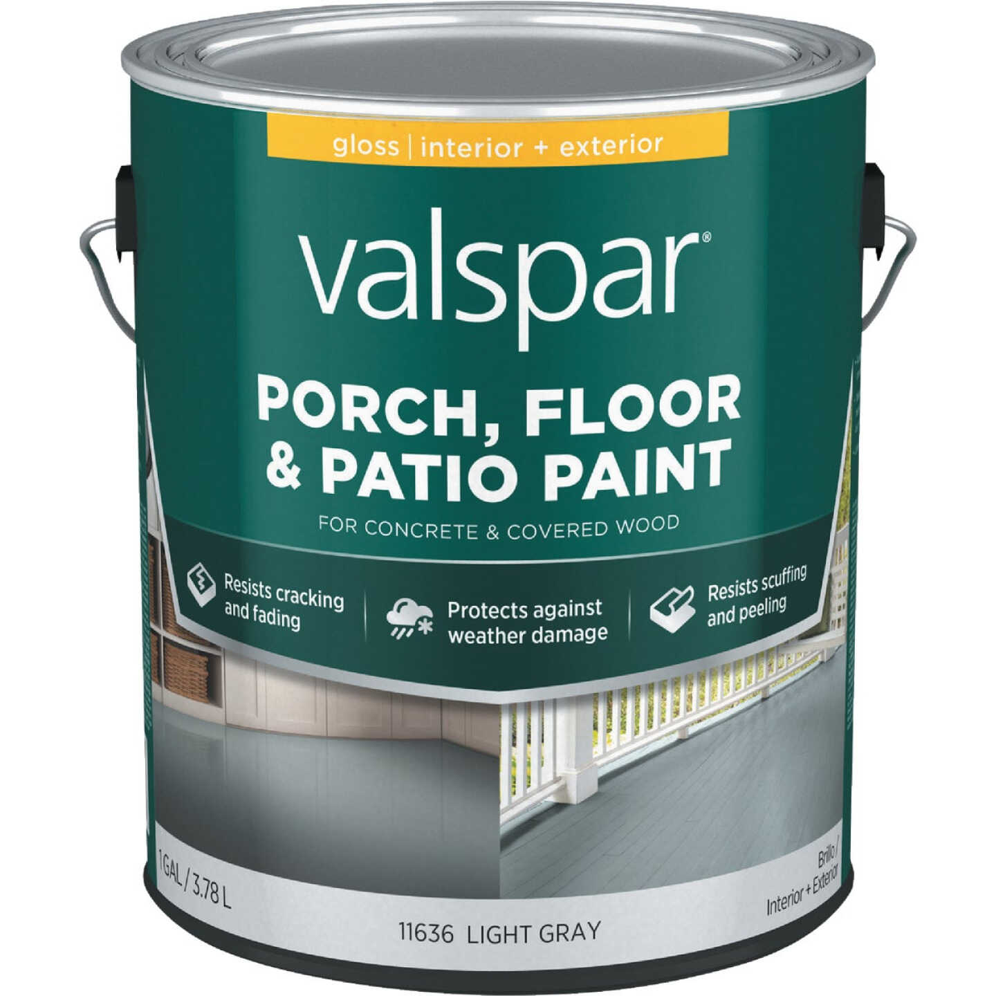 Valspar Light Gray Gloss Latex Porch, Floor & Patio Paint, 1 Gal. Image 1