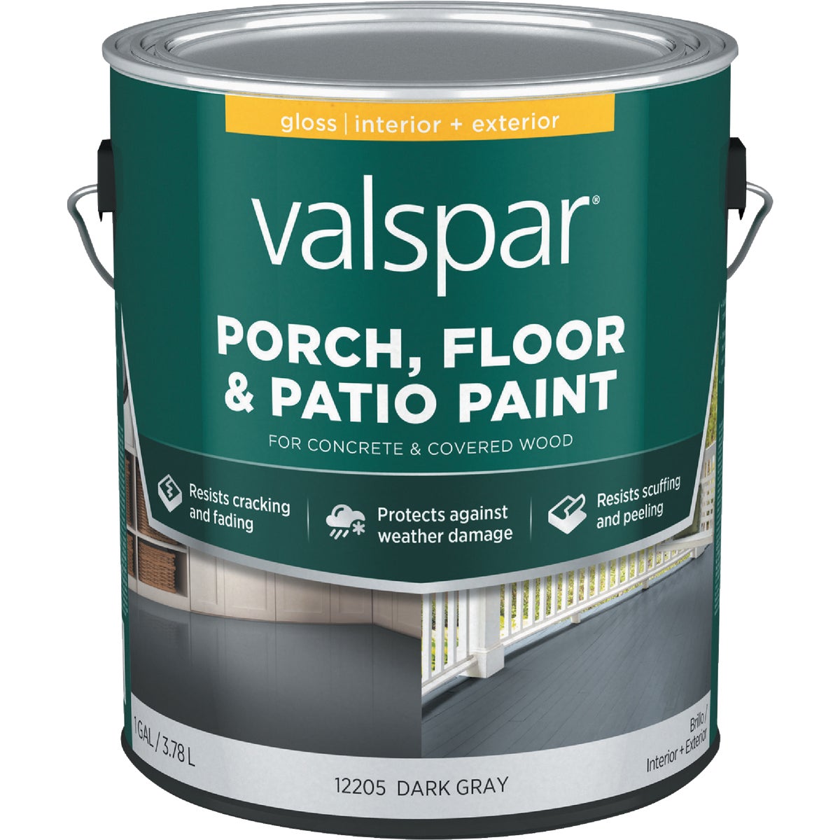 Valspar Dark Gray Gloss Latex Porch, Floor & Patio Paint, 1 Gal.