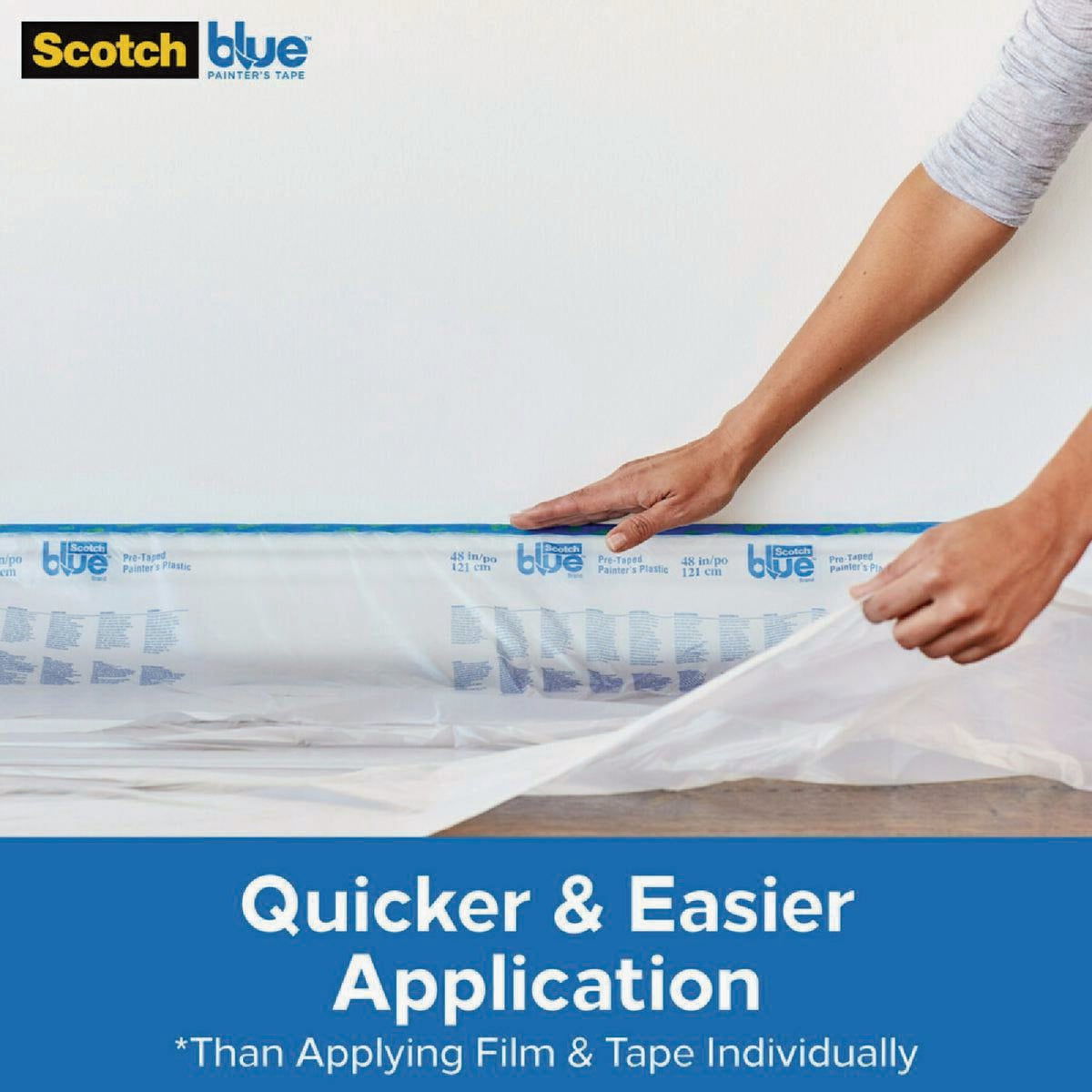 Scotch Blue 48 In. x 30 Yd. Pre-taped Painter's Tape and Plastic Image 2