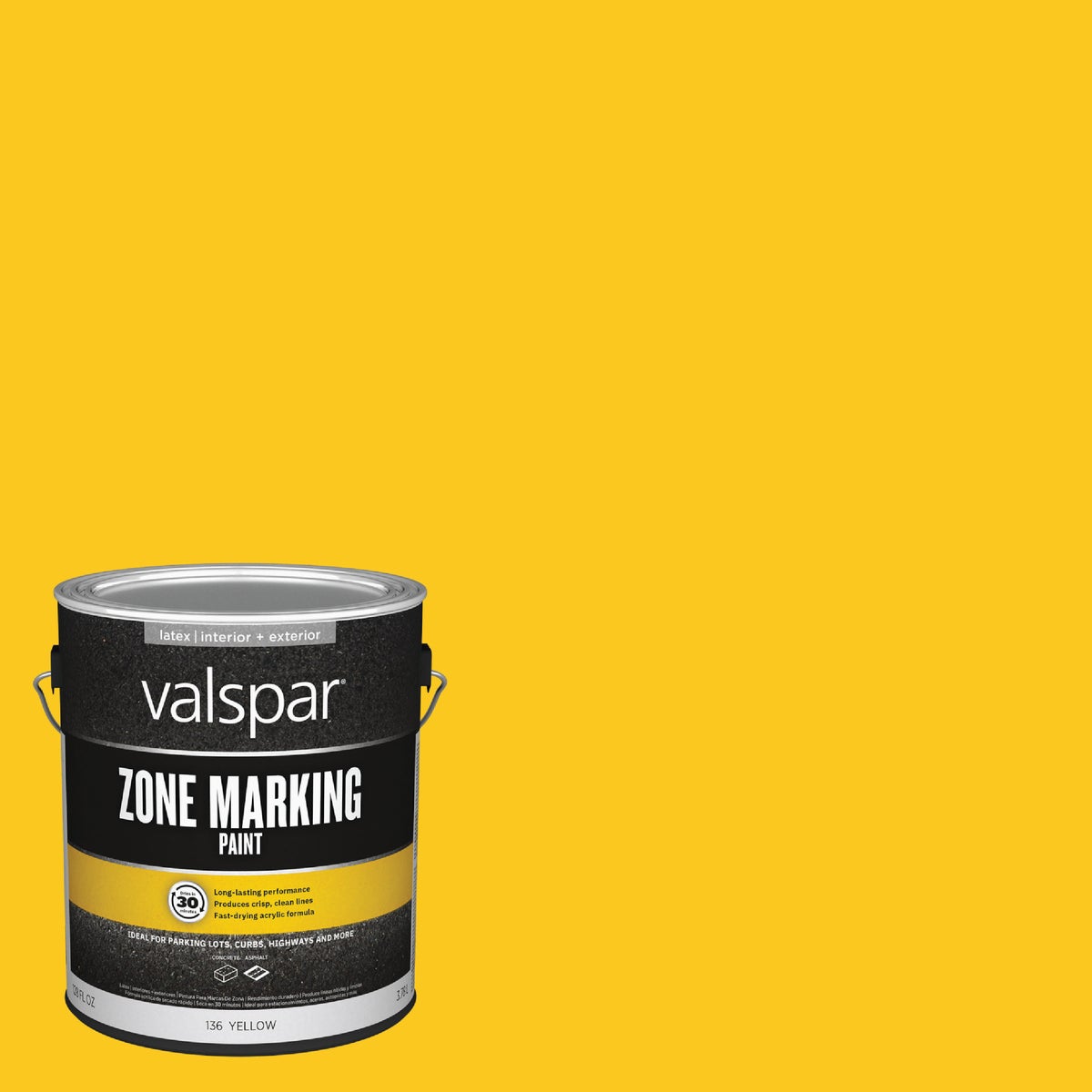 Valspar 1 Gal. Yellow Latex Traffic & Zone Marking Paint