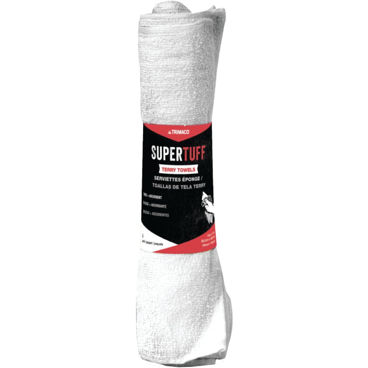 Trimaco SuperTuff 14 In. x 17 In. White Terry Towels (6-Pack)