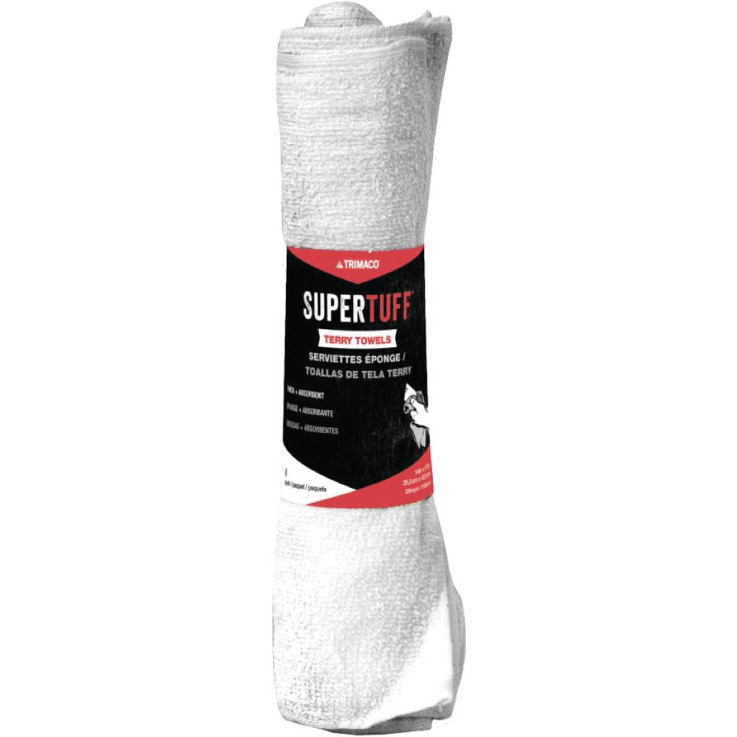 Trimaco SuperTuff 14 In. x 17 In. White Terry Towels (6-Pack) Image 1