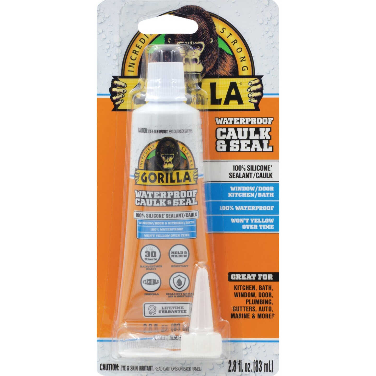 Gorilla 2.8 Oz. White Caulk & Seal Image 1