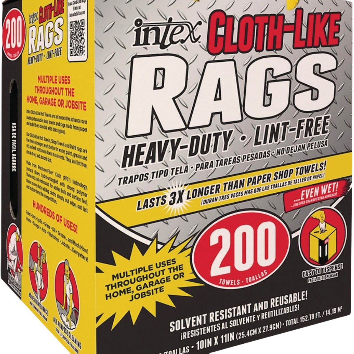 Intex 10 In. x 11 In. Disposable Wiping Cloths (200-Count)