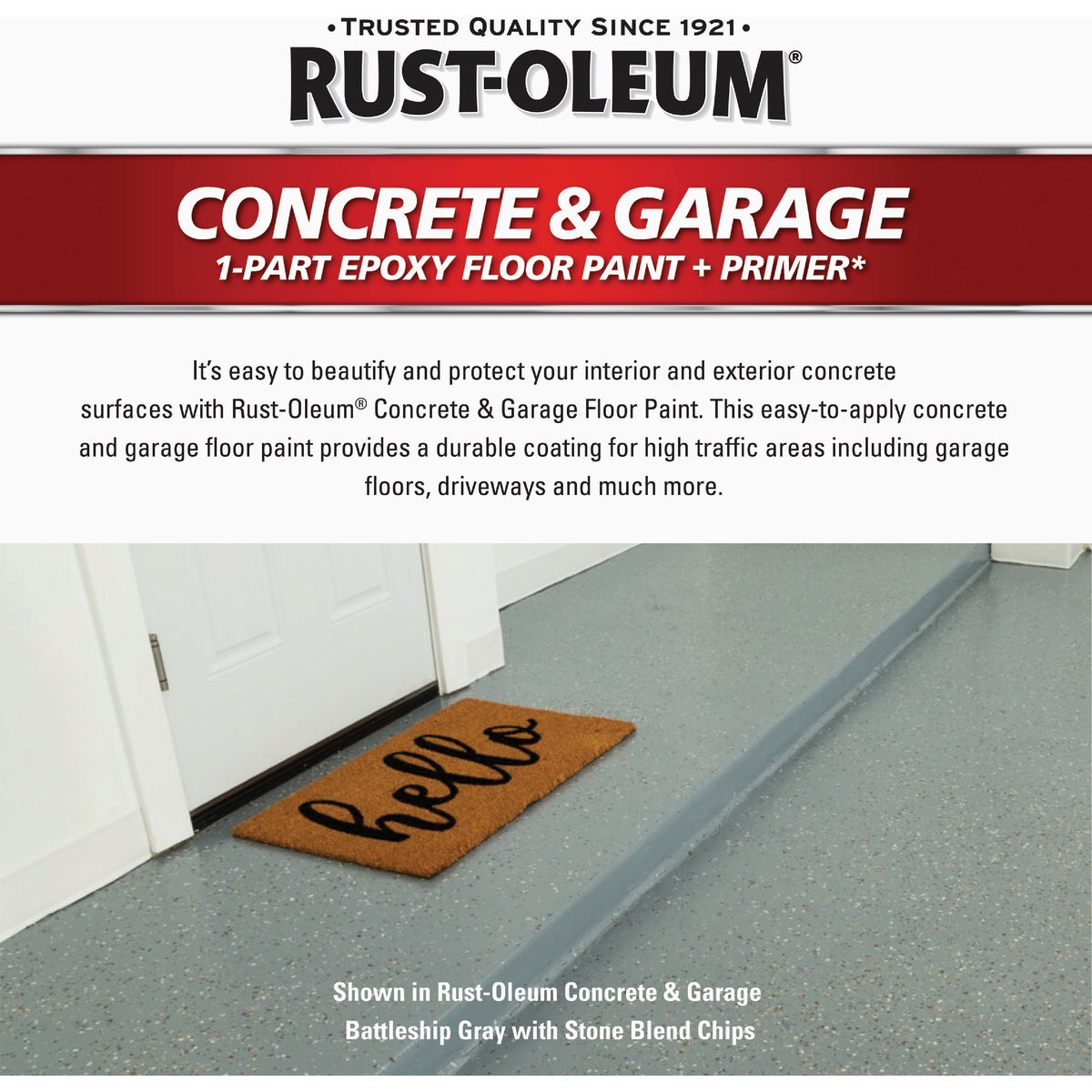 Rust-Oleum 1 Gal. Concrete and Garage Satin Textured Clear Finish Floor Topcoat Image 3