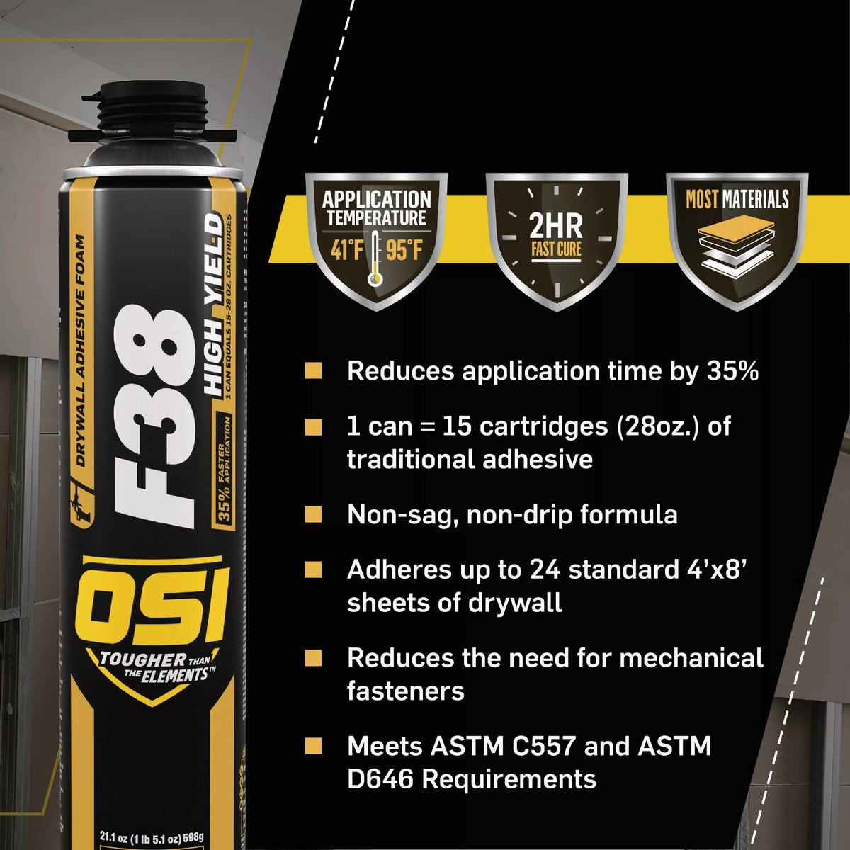 OSI F38 21.1 Oz. High Yield Drywall Foam Adhesive Image 3