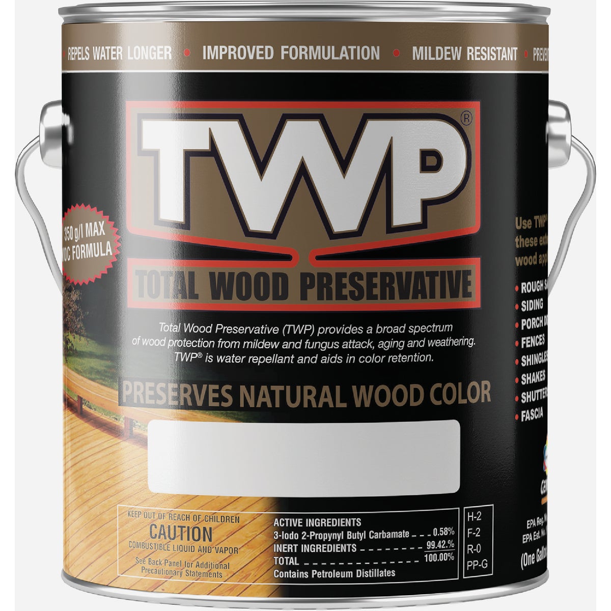 TWP 1500 Series Low VOC Wood Preservative Deck Stain, Pecan, 1 Gal. Image 1