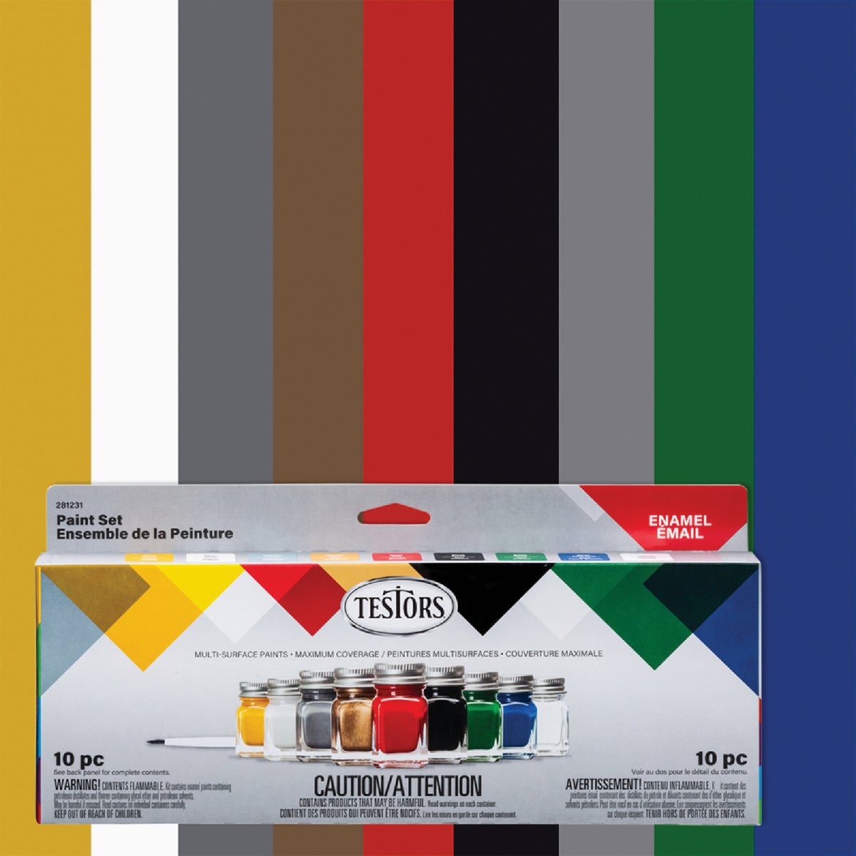 Testors Craft Multi-Surface Enamel Paint Set (9-Bottle)