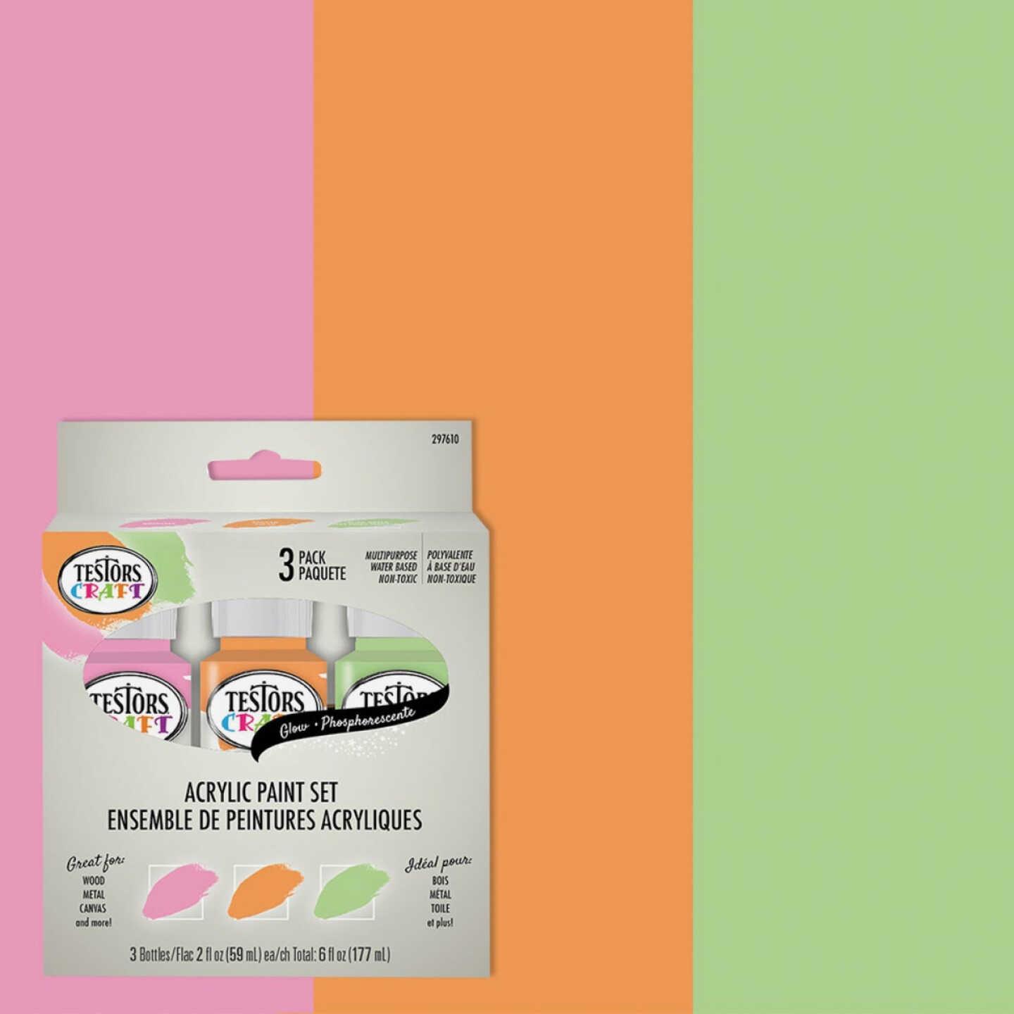 Testors Craft 2 Oz. Acrylic Glow Paint Kit (3-Pack) Image 1