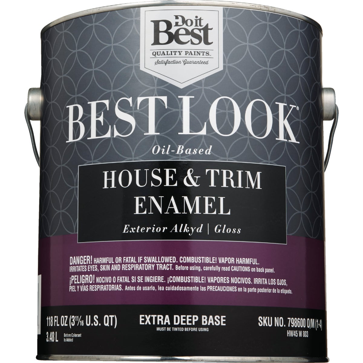 Best Look Oil-Based Alkyd Gloss Exterior House & Trim Enamel Paint, Extra Deep Base, 1 Gal. Image 2