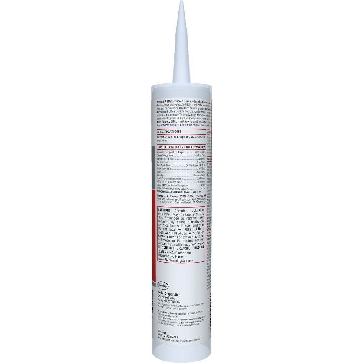 GE Seal & Fill Multi-Purpose Kitchen & Bath Sealant, Clear, 10 Oz. Cartridge Image 5