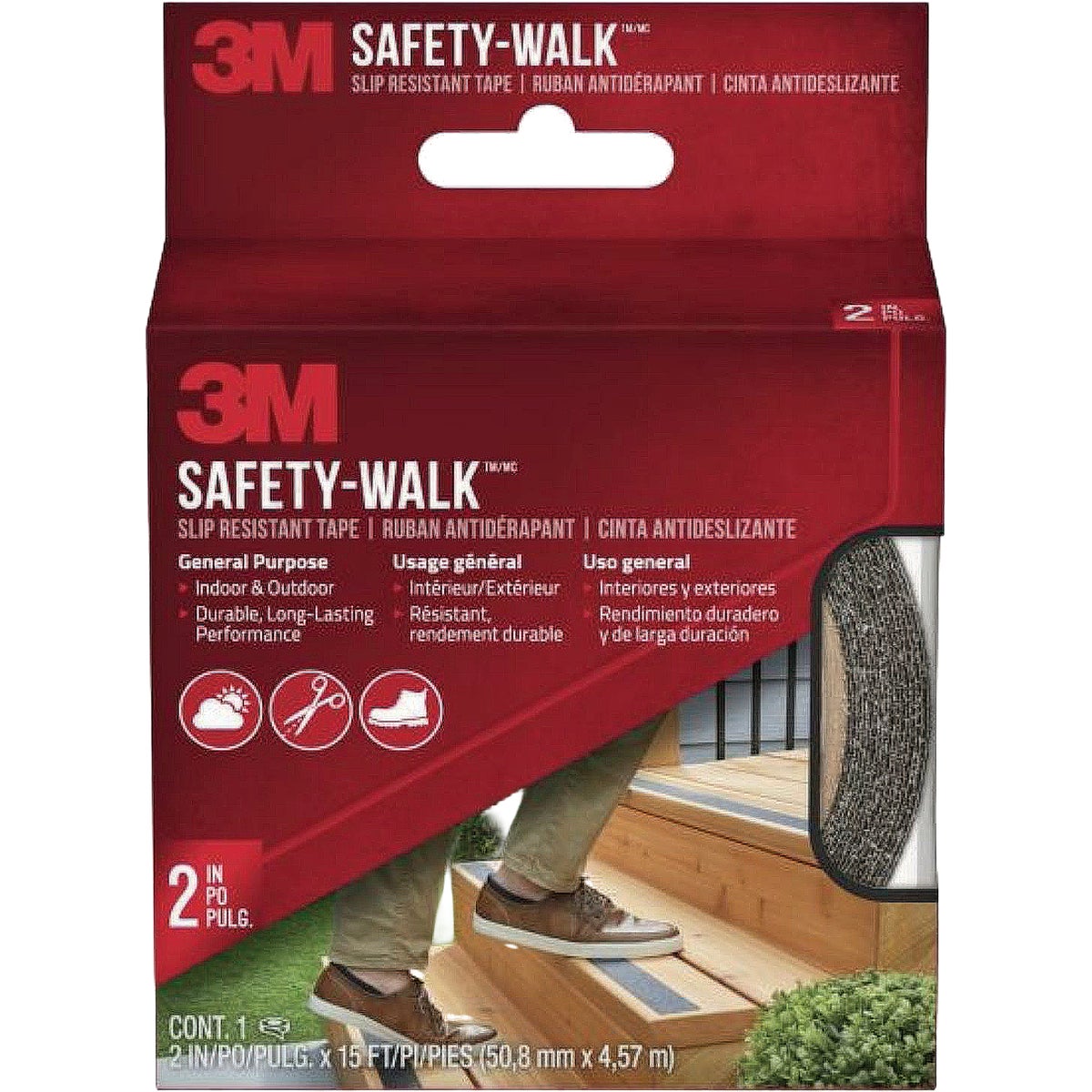 3M 2 In. x 15 Ft. Black Safety-Walk Slip Resistant Tape