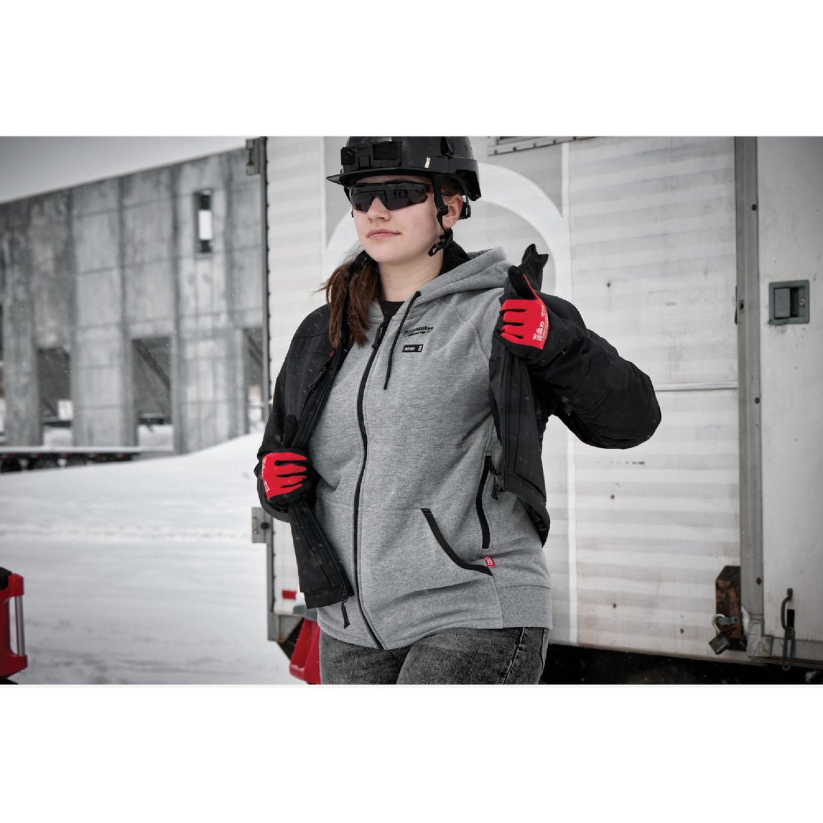 Milwaukee M12 Women's Gray Cordless Heated Hoodie Kit, XL Image 4