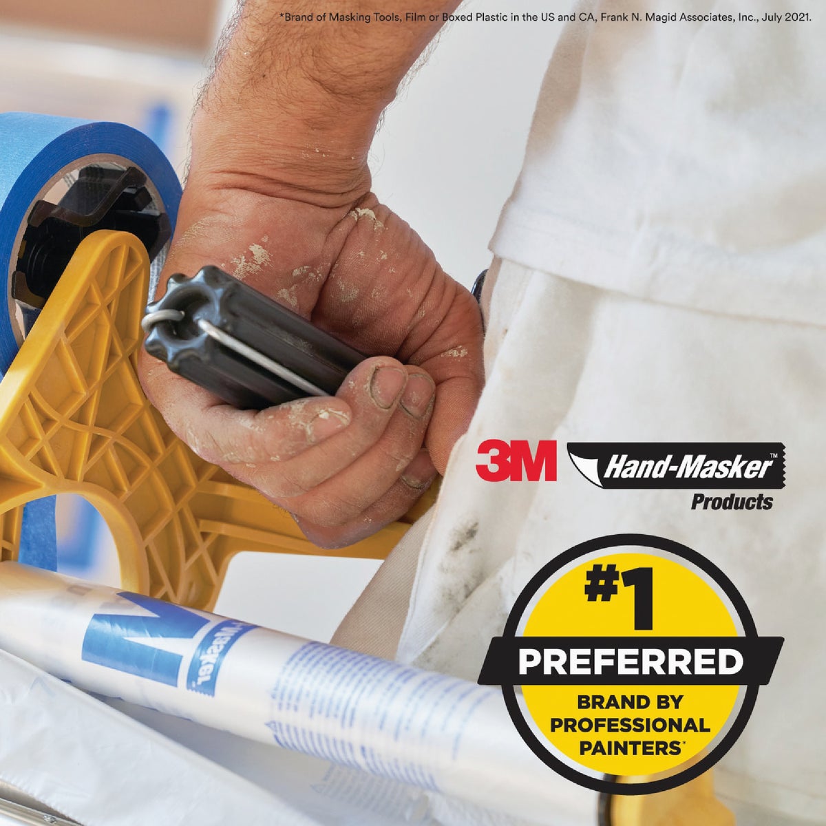3M Hand Masker 9 Ft. x 90 Ft. Contractor's Plastic Drop Cloth Image 2