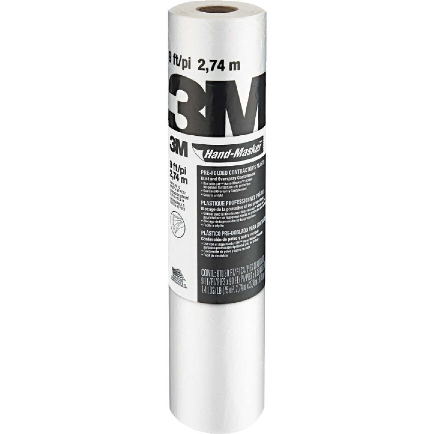 3M Hand Masker 9 Ft. x 90 Ft. Contractor's Plastic Drop Cloth Image 5