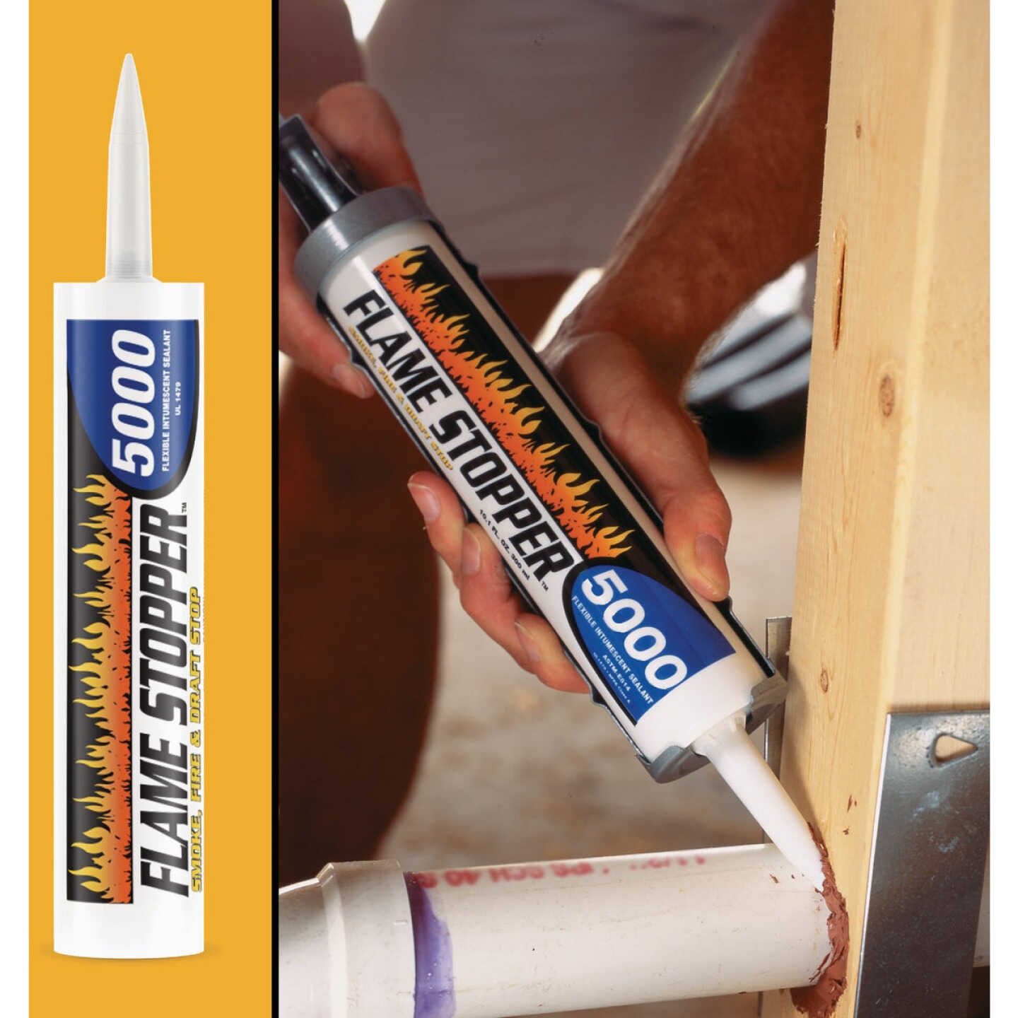 Gardner 10 Oz. Flame Stopper 5000 Fire-Rated Flexible Intumescent Sealant, Red Image 6