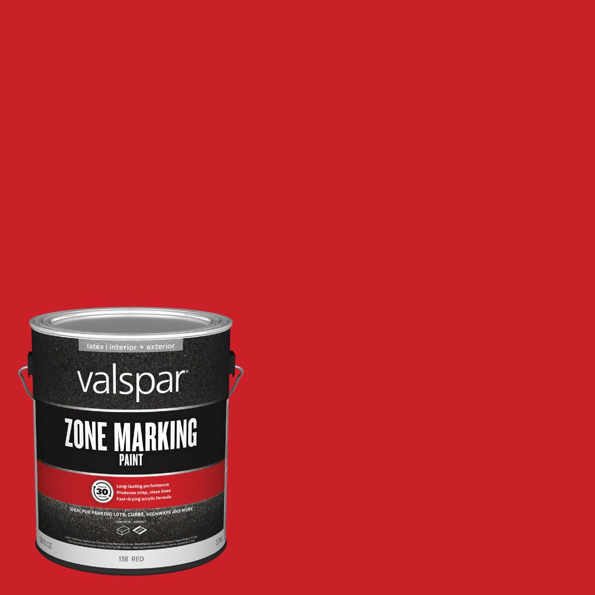 Valspar 1 Gal. Red Latex Traffic & Zone Marking Paint