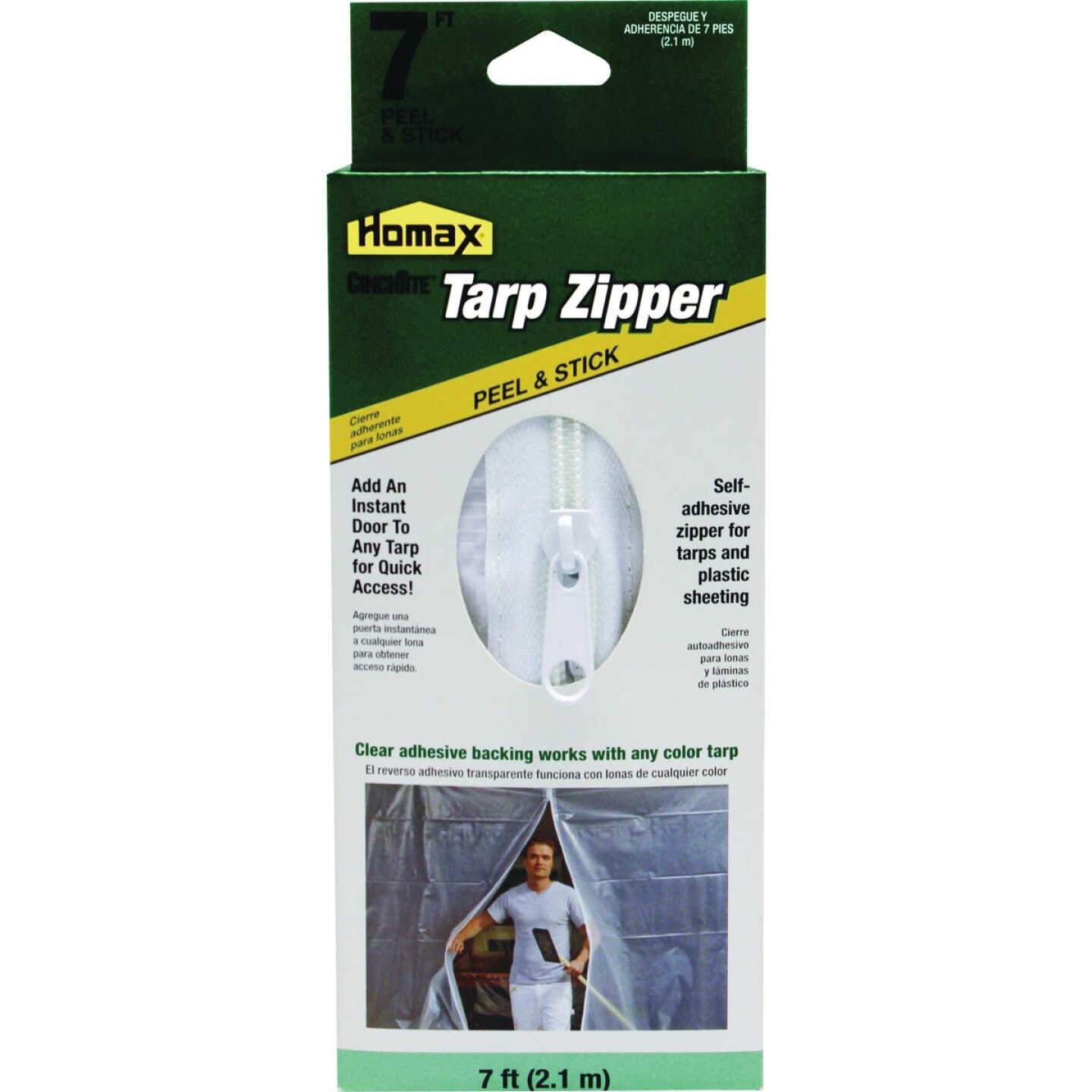 Homax Cinchtite 7 Ft. Tarp Zipper Door Image 1