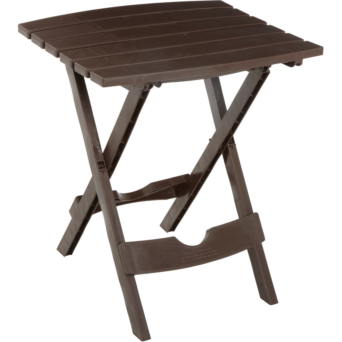 Adams Quik-Fold Brown 15 In. x 17.5 In. Rectangle Resin Folding Side Table Image 1