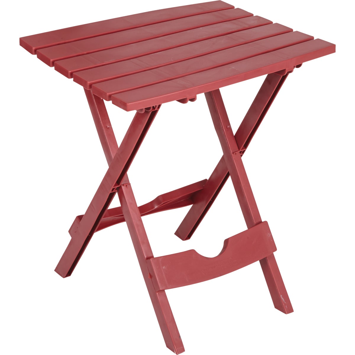 Adams Quik-Fold Merlot 15.25 In. x 17.38 In. Rectangle Resin Folding Side Table Image 1