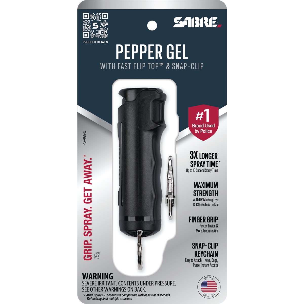 Sabre Red 0.54 Oz. Black Flip Top Self-Defense Pepper Gel