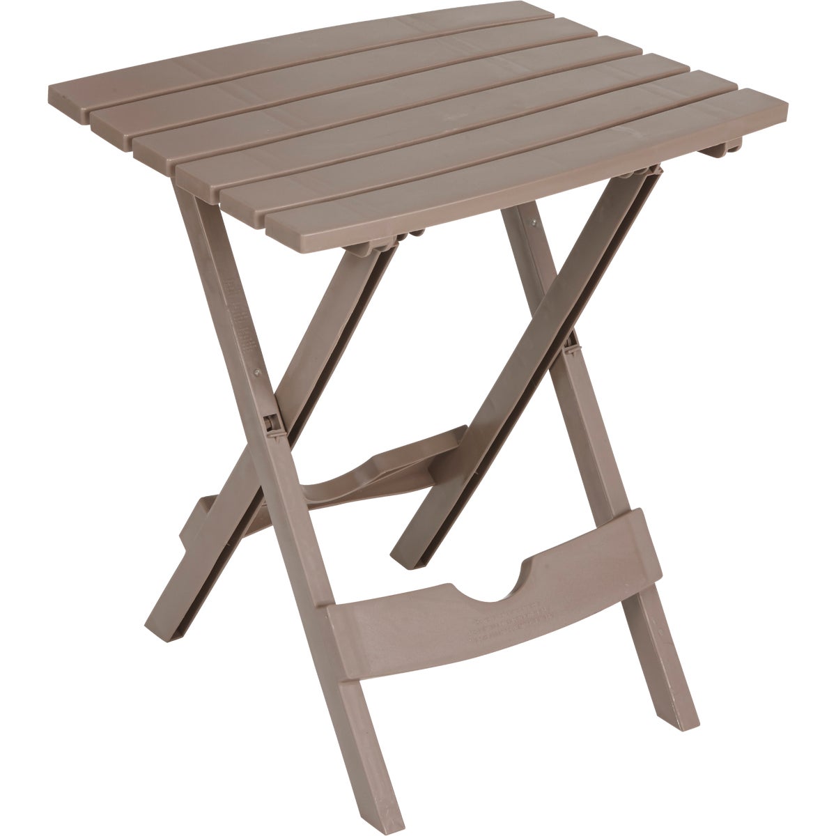 Adams Quik-Fold Biscuit 15 In. x 17.5 In. Rectangle Resin Folding Side Table Image 1