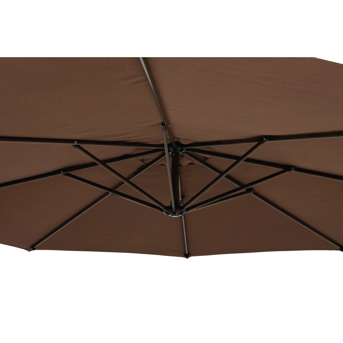 Outdoor Expressions 10 Ft. Round Steel Offset Brown Patio Umbrella Image 6