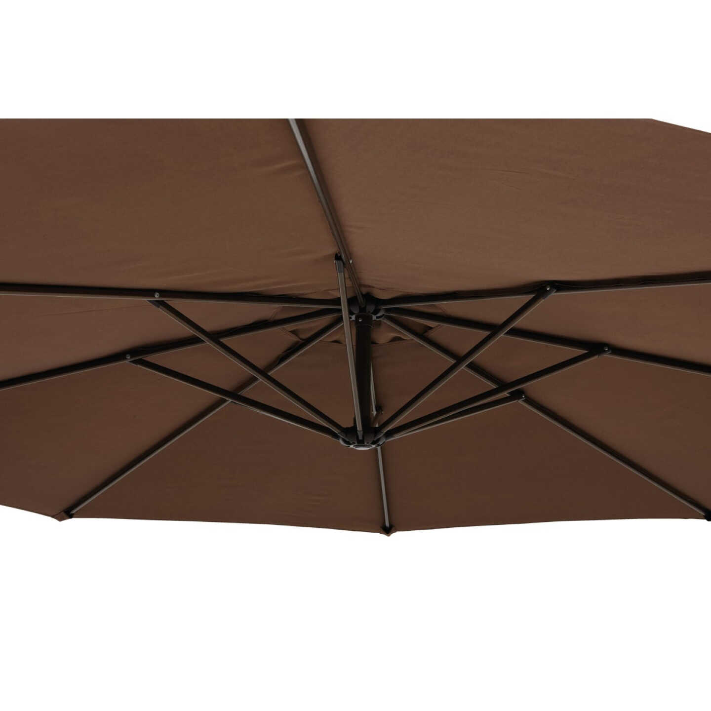 Outdoor Expressions 10 Ft. Round Steel Offset Brown Patio Umbrella Image 6