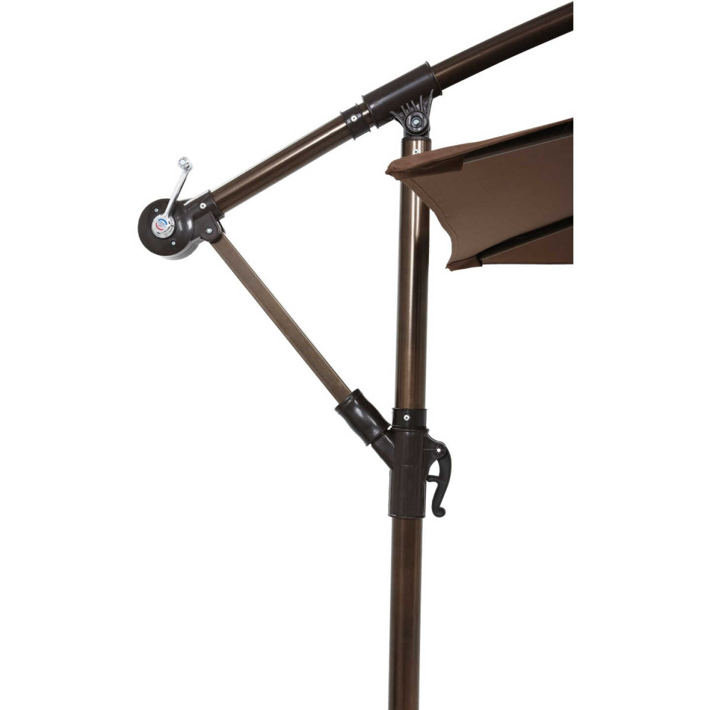 Outdoor Expressions 10 Ft. Round Steel Offset Brown Patio Umbrella Image 7