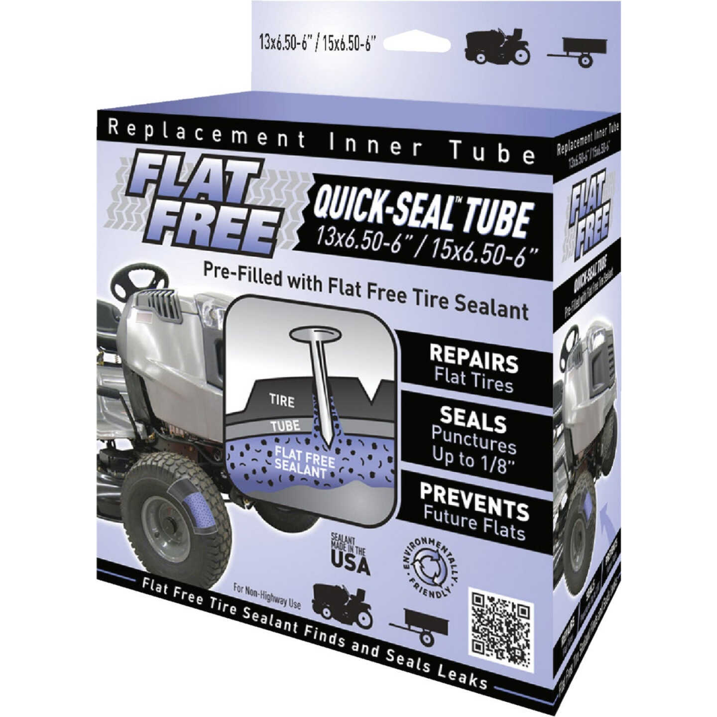 Flat Free Sealant Filled 6 In. Lawn Mower Tire Inner Tube Image 1