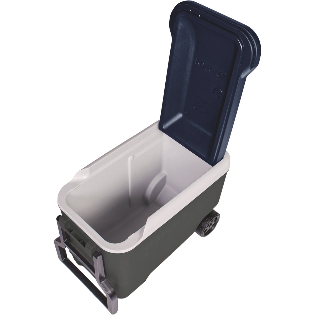 Igloo MaxCold 40 Qt. Roller Cooler, Ash Gray & Aegean Sea Image 5