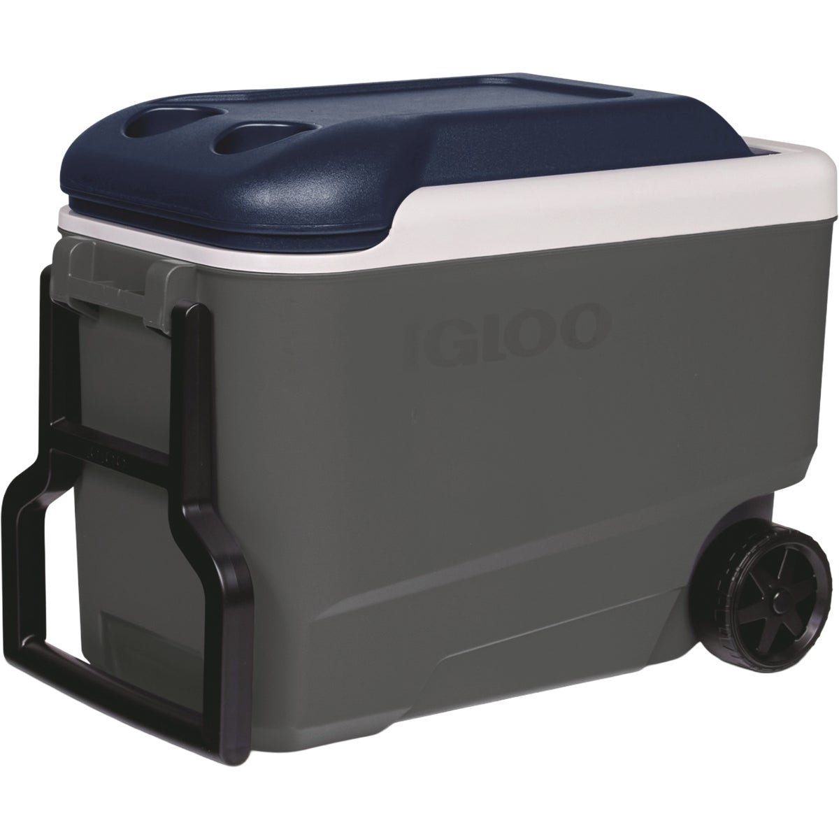 Igloo MaxCold 40 Qt. Roller Cooler, Ash Gray & Aegean Sea Image 4