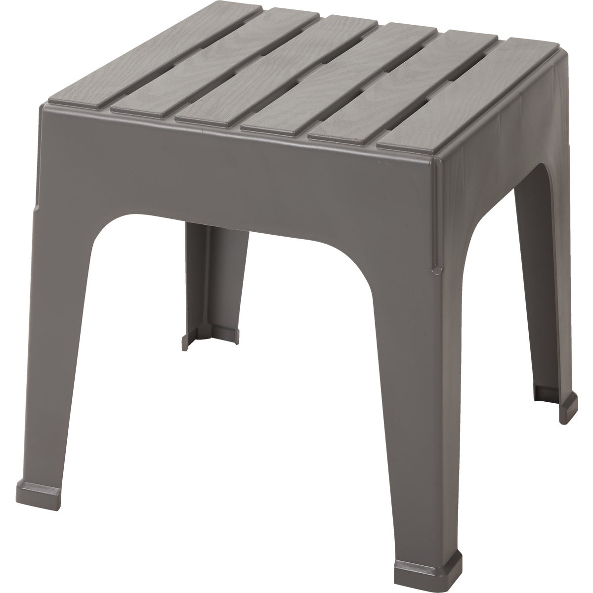 Adams Big Easy Gray 18.9 In. Square Resin Stackable Side Table Image 1