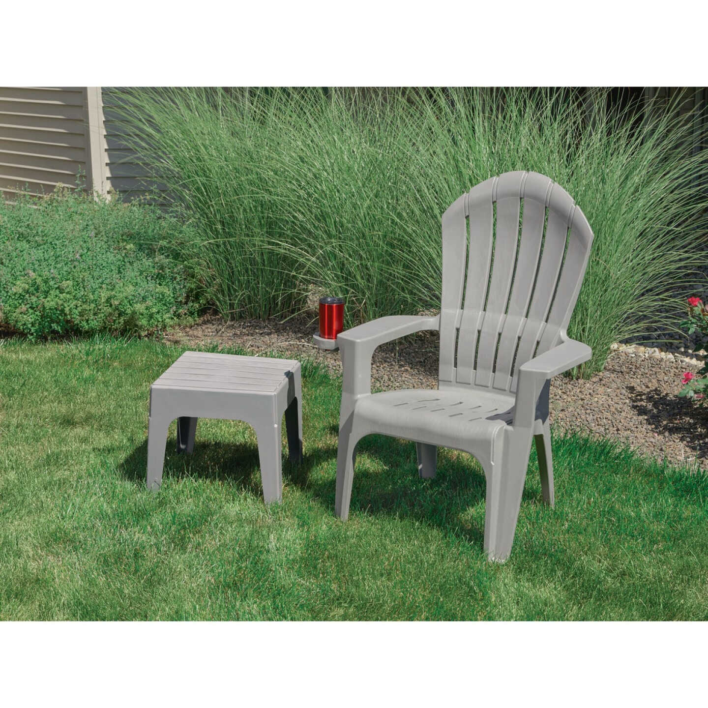 Adams Big Easy Gray 18.9 In. Square Resin Stackable Side Table Image 4
