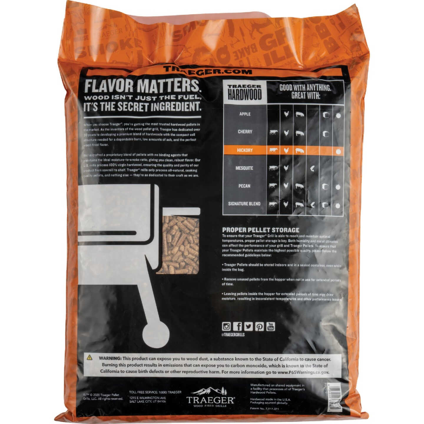 Traeger 20 Lb. Hickory All-Natural Wood Grilling Pellets Image 4