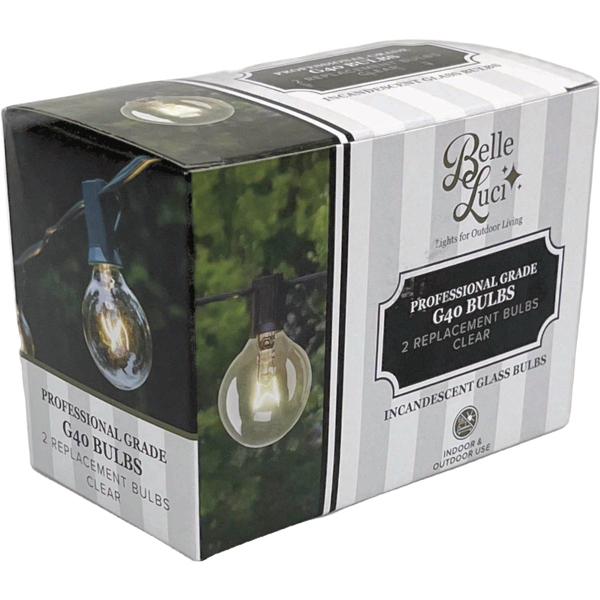 Holiday Bright Lights Belle Luci G40 E12 Base Clear Incandescent Bulb (2-Pack)