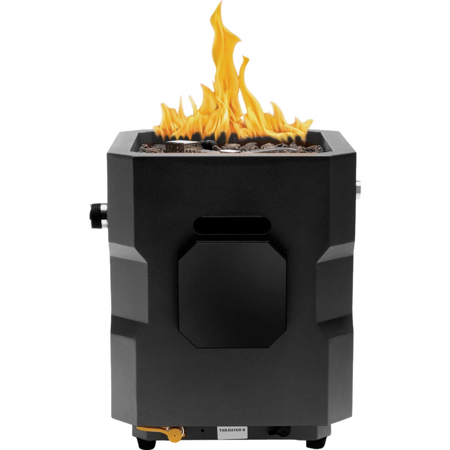 Ukiah Tailgater II 17 In. Black Square Gas Fire Pit with Beat to Music Technology Image 8