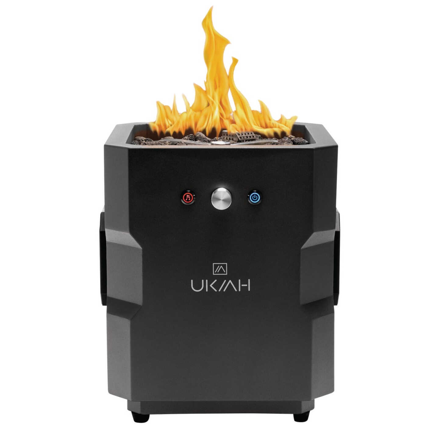 Ukiah Tailgater II 17 In. Black Square Gas Fire Pit with Beat to Music Technology Image 1