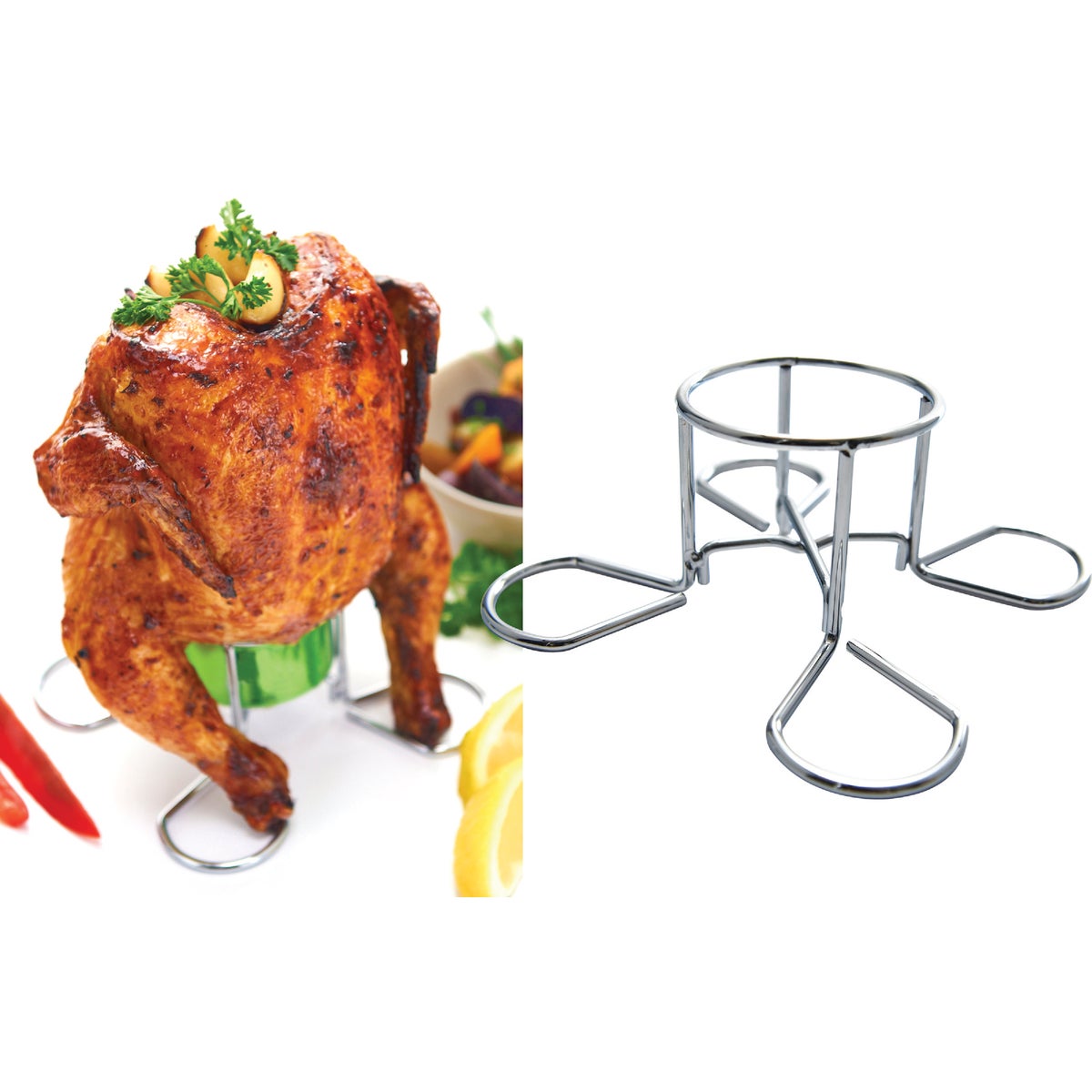 GrillPro Heavy-Duty Chrome Chicken Roaster Image 1