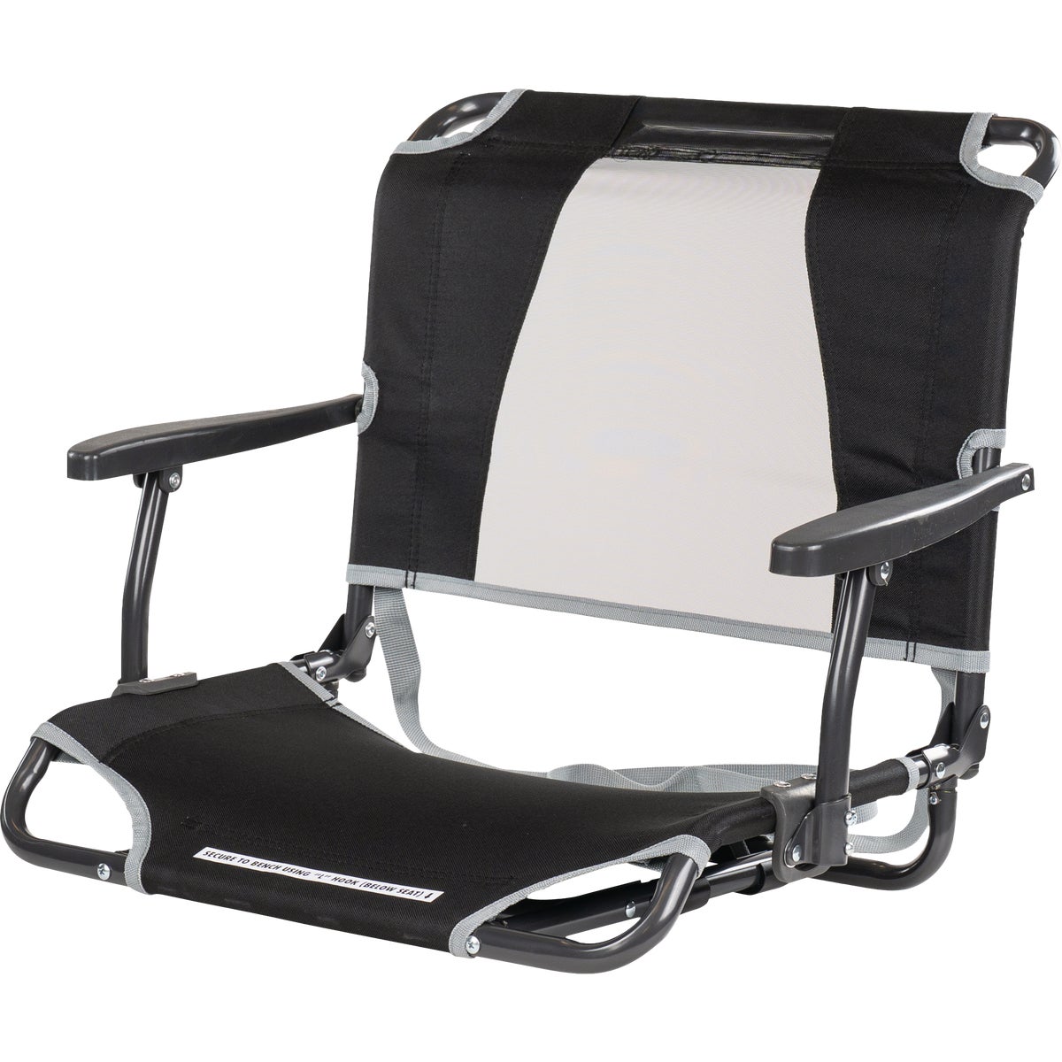 GCI Outdoor Big Comfort Black Stadium Chair with Armrests