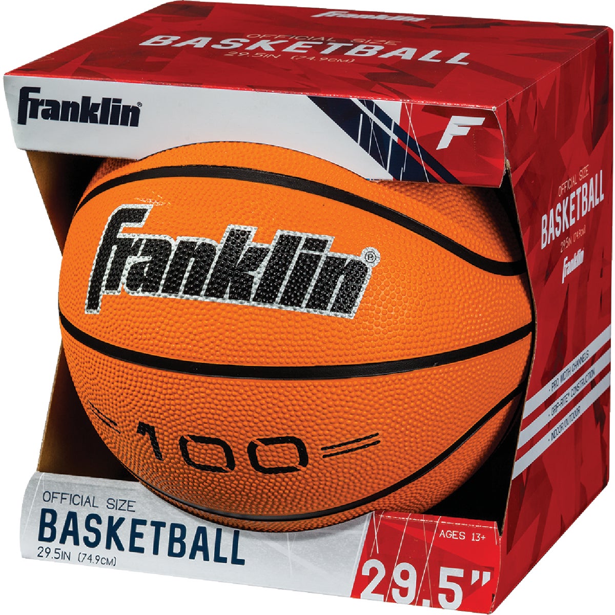 Franklin Grip-Rite Indoor/Outdoor Rubber Basketball, Official Size Image 6