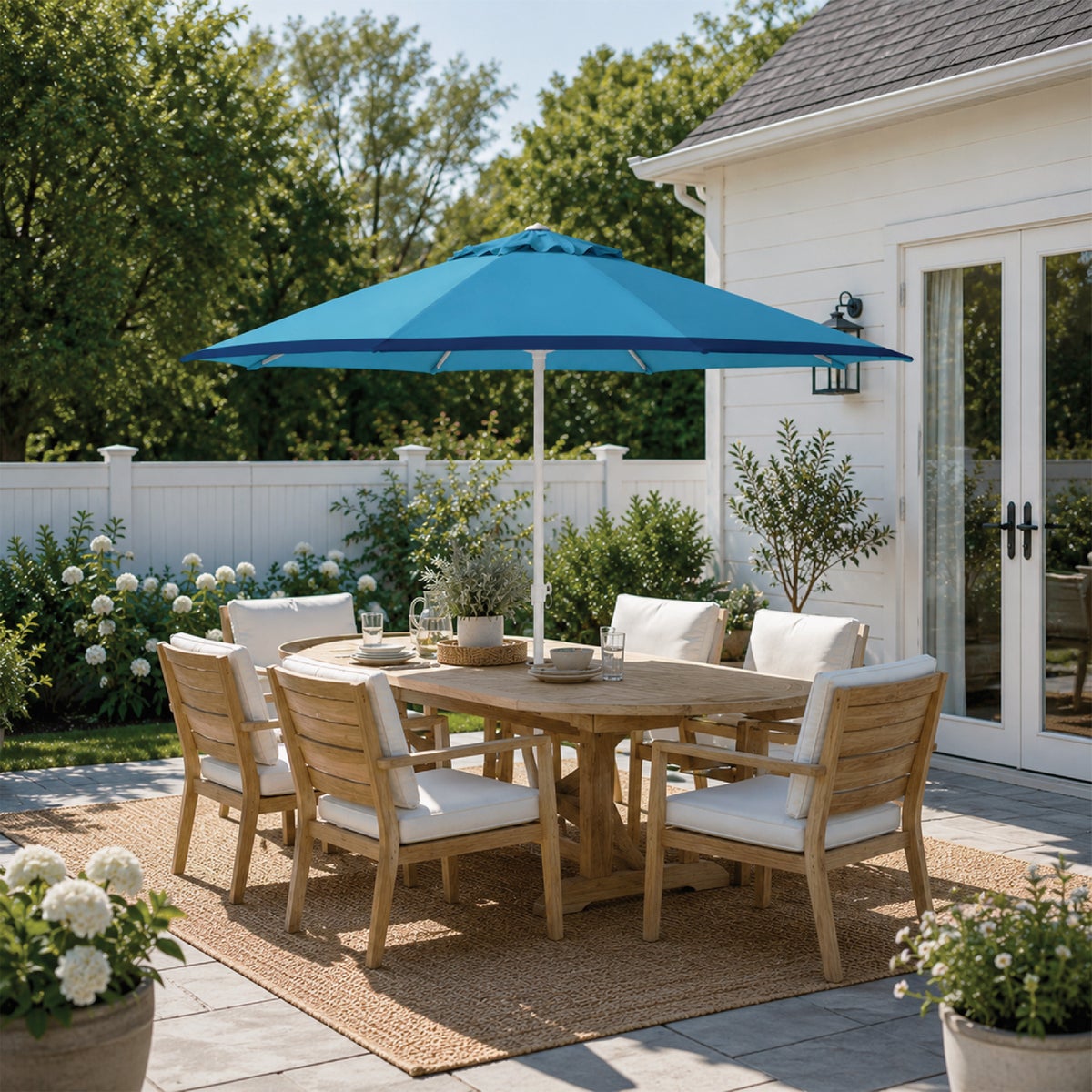 Cabana Beach 7 Ft. Steel Blue Market Umbrella Image 2