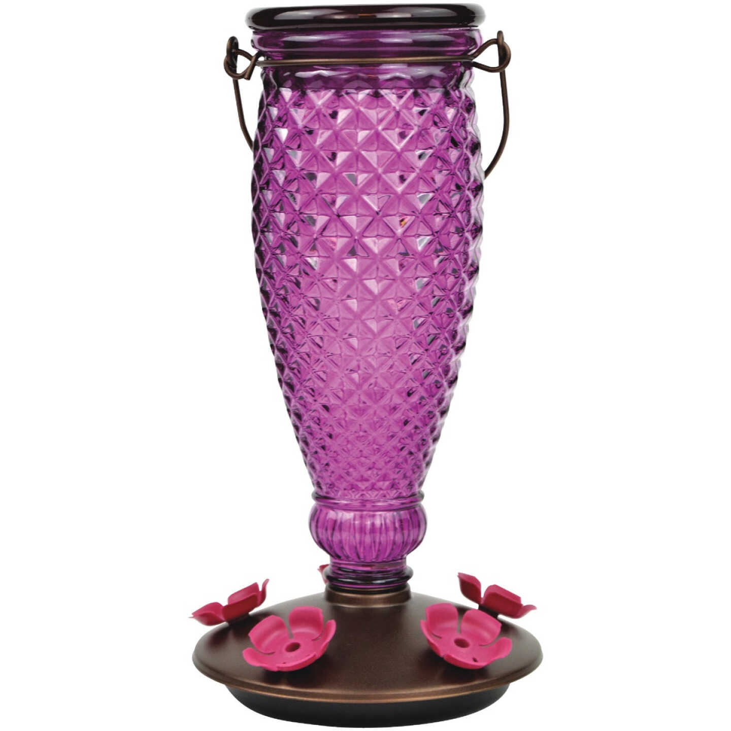 Perky-Pet Diamond Wine 24 Oz. Glass Top-Fill Hummingbird Feeder Image 1