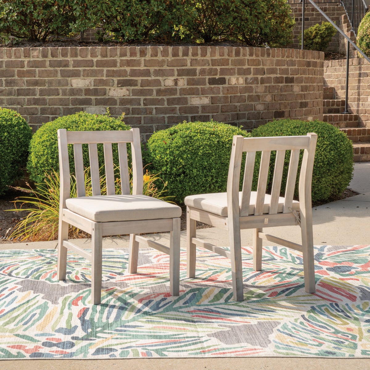 Linon Svana Natural Acacia Wood Dining Chair Set (2-Piece) Image 3