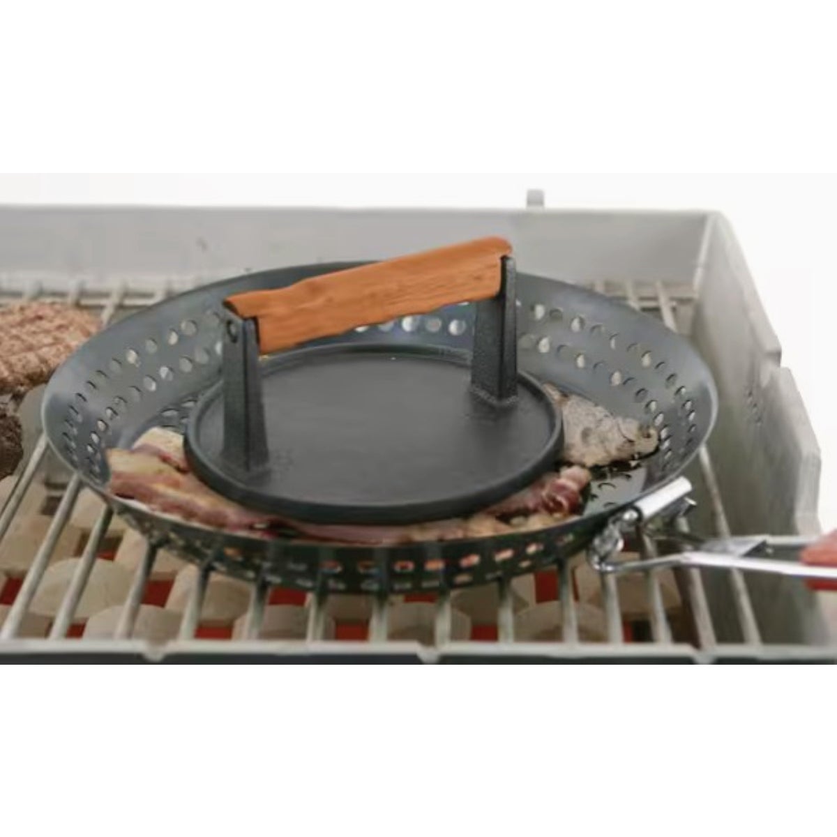 Mr. Bar-B-Q Round Cast Iron Meat Press Image 3