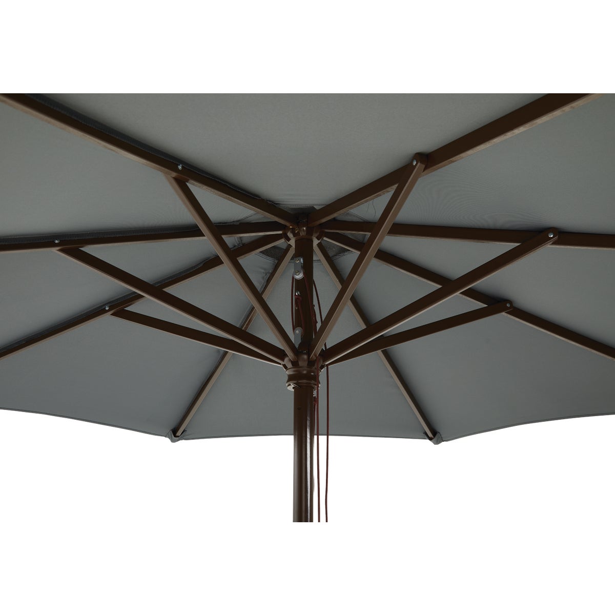Outdoor Expressions 7.5 Ft. Pulley Gray Market Patio Umbrella with Chrome Plated Hardware Image 7