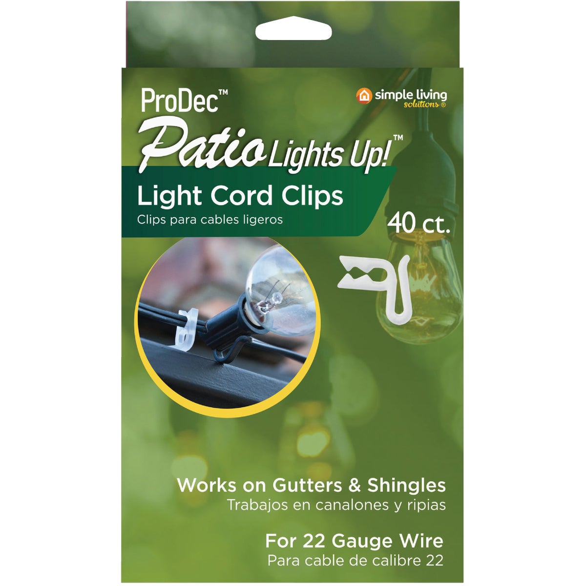 Simple Living Solutions ProDec Patio Lights Up Light Clips (40-Pack)