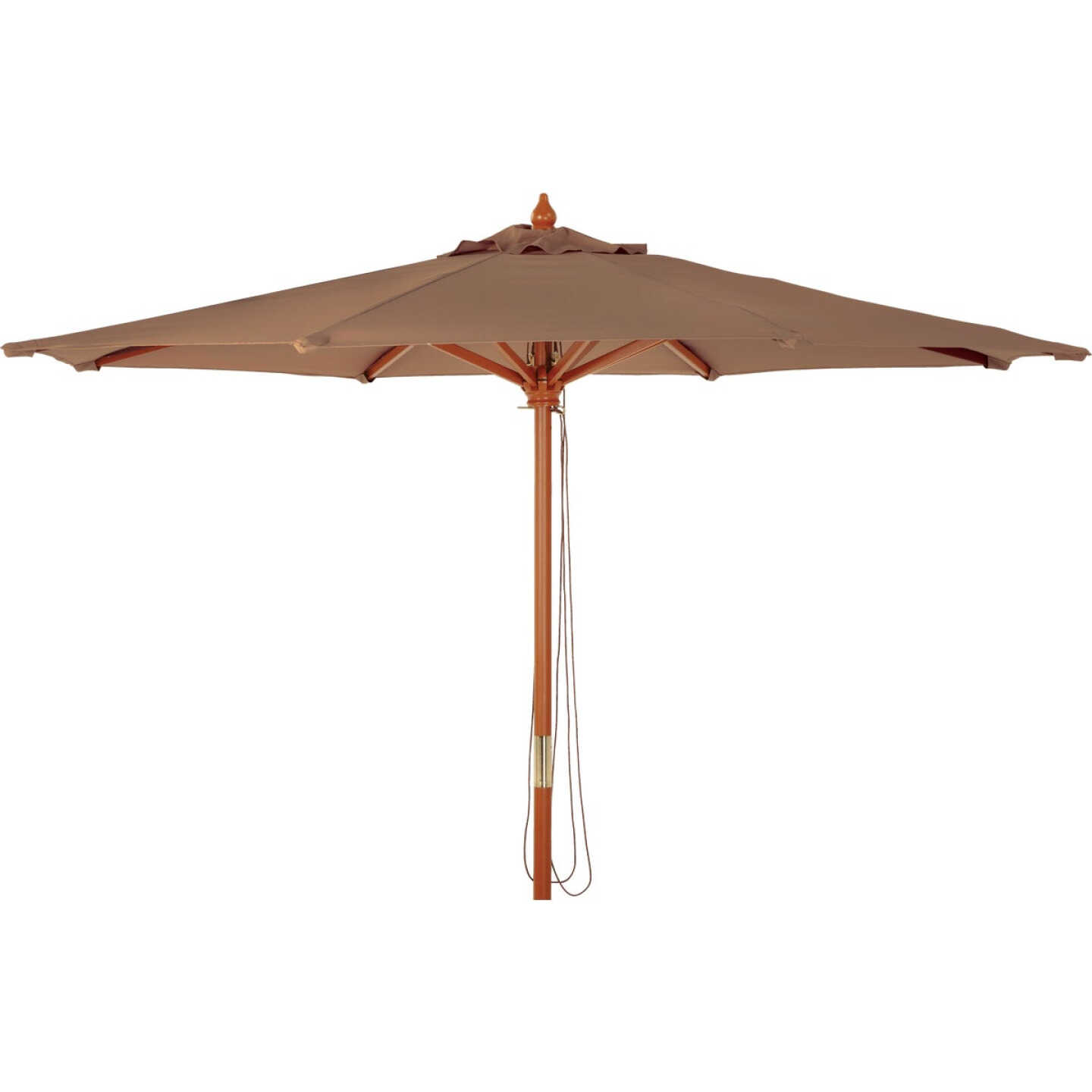 Outdoor Expressions 9 Ft. Pulley Brown Market Patio Umbrella with Chrome Plated Hardware Image 1